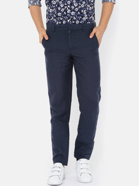 

Jack & Jones Men Blue Slim Fit Solid Trousers