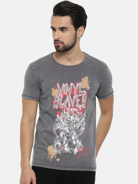 

Jack & Jones Men Grey Printed Round Neck T-Shirt