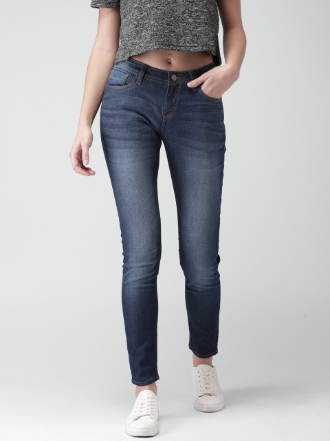 

Mast & Harbour Women Blue Skinny Fit Mid-Rise Clean Look Stretchable Jeans