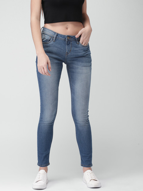 

Mast & Harbour Women Blue Skinny Fit Mid-Rise Clean Look Stretchable Jeans