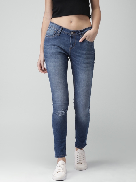 

Mast & Harbour Women Blue Skinny Fit Mid-Rise Clean Look Stretchable Jeans