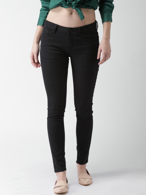 

Mast & Harbour Women Black Skinny Fit Mid-Rise Clean Look Stretchable Jeans