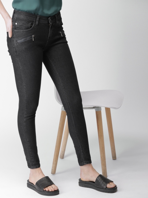 

Mast & Harbour Women Black Super Skinny Fit Mid-Rise Clean Look Stretchable Jeans
