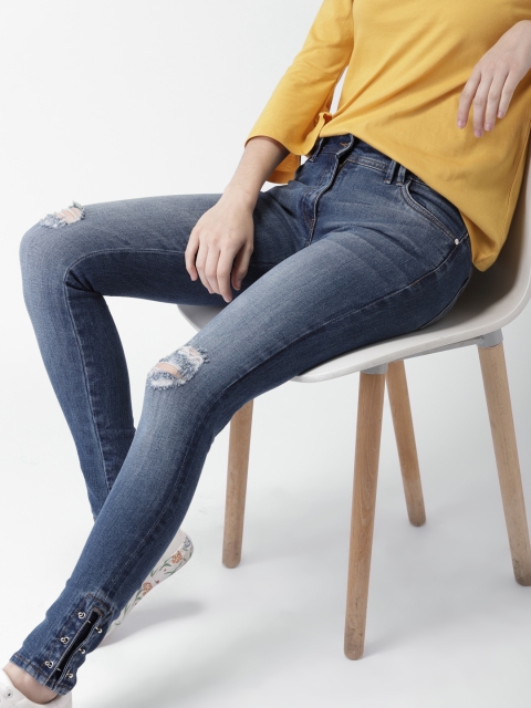 

Mast & Harbour Women Blue Skinny Fit Mid-Rise Clean Look Stretchable Jeans
