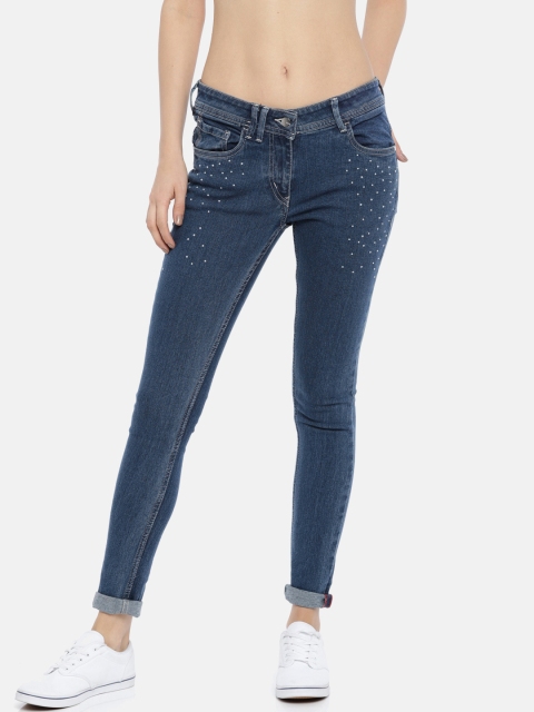 

Mast & Harbour Women Blue Skinny Fit Mid-Rise Clean Look Stretchable Jeans