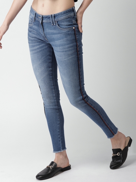 

Mast & Harbour Women Blue Skinny Fit Mid-Rise Clean Look Stretchable Jeans