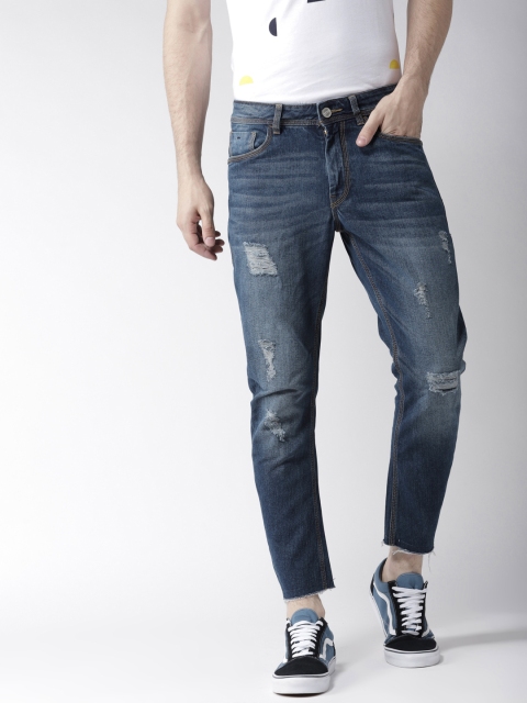 

Mast & Harbour Men Blue Slim Fit Mid-Rise Low Distress Stretchable Jeans