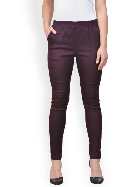 

Castle Women Burgundy Solid Jeggings