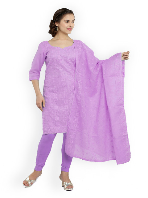

Chhabra 555 Purple Cotton Blend Unstitched Dress Material