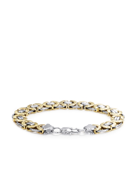 

Peora Gold And Silver Toned Stainless Steel Link Bracelet