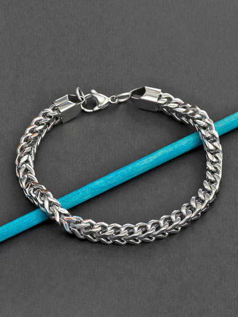 

Peora Men Silver-Toned Stainless Steel Link Bracelet