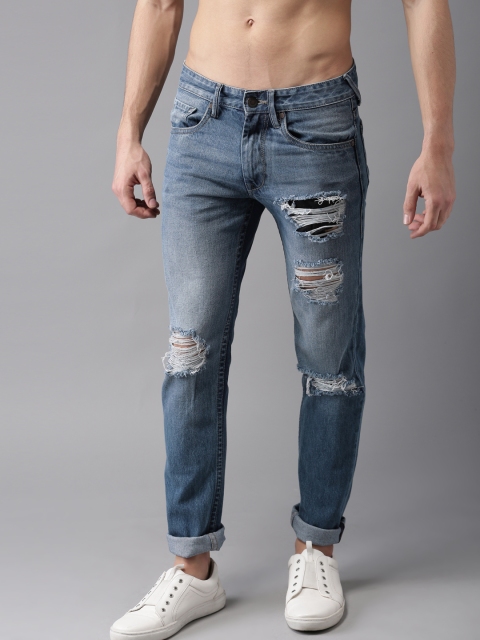 

Moda Rapido Men Blue Slim Fit Mid-Rise Highly Distressed Jeans