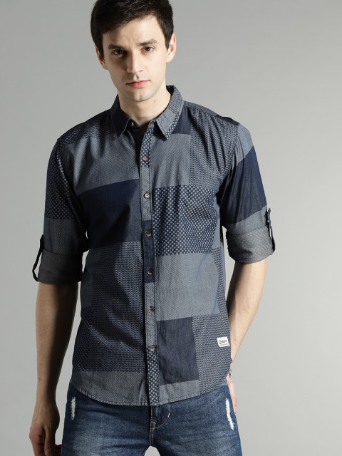 

Roadster Men Navy Blue Regular Fit Printed Casual Shirt