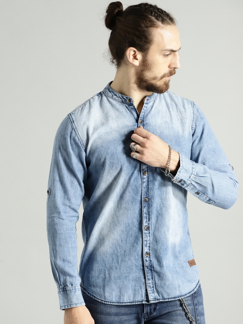 

Roadster Men Blue Regular Fit Solid Casual Shirt