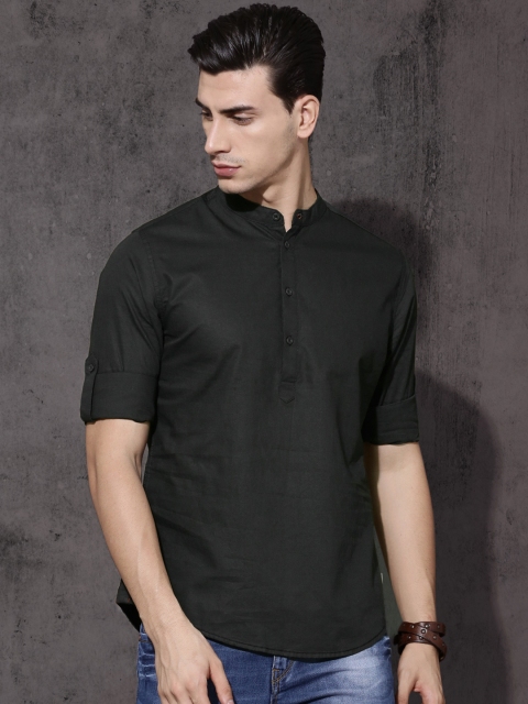 

Roadster Men Olive Green Regular Fit Solid Casual Shirt