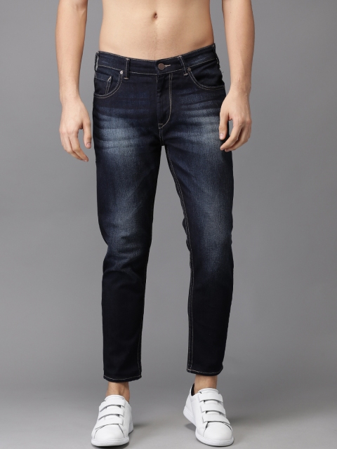 

HERE&NOW Men Blue Slim Fit Cropped Mid-Rise Clean Look Stretchable Jeans