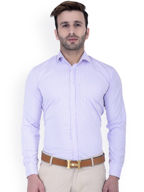 

Hangup Men White Regular Fit Checked Formal Shirt