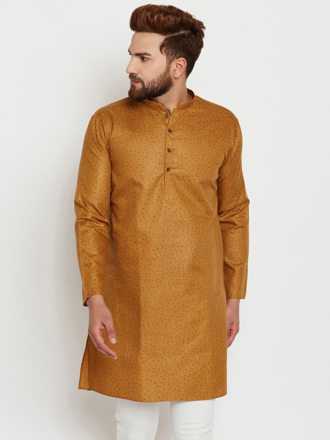 

SOJANYA Men Brown Printed Straight Kurta