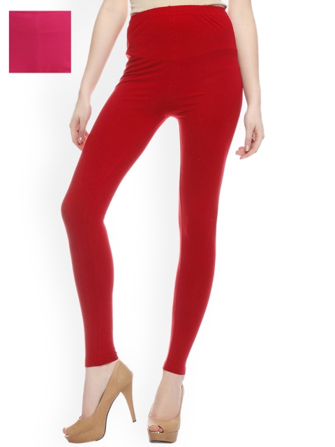 

Sakhi Sang Pack of 2 Ankle-Length Leggings, Red