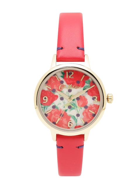 

Cath Kidston Women Red & Cream-Coloured Printed Analogue Watch CKL031R