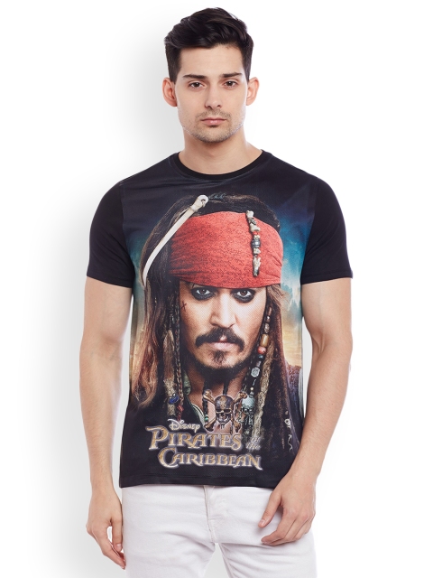 

Disney by Wear Your Mind Men Black Printed Round Neck T-shirt