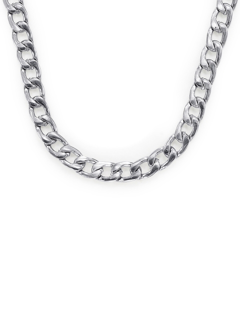 

Peora Men Silver-Toned Stainless Steel Silver-Plated Chain