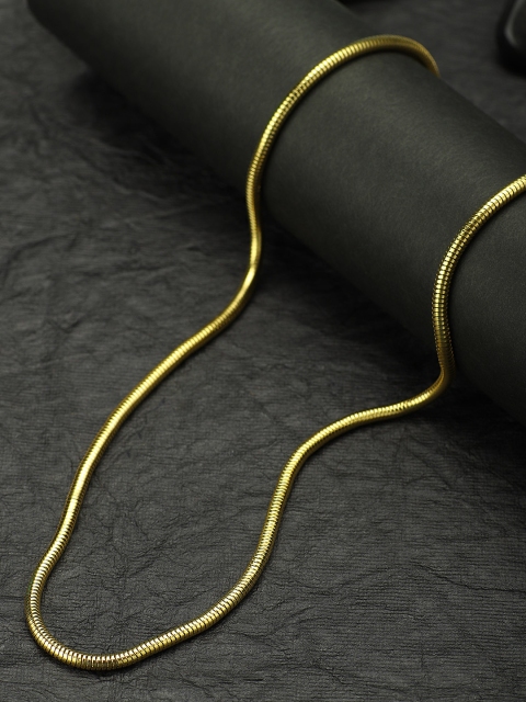 

Peora Men Gold-Toned Stainless Steel Gold-Plated Chain