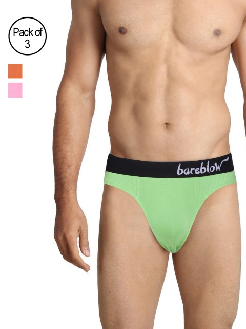 

Bareblow Men Pack of 3 Assorted Briefs BBBR050607XL, Multi