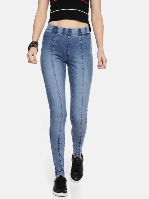 

Roadster Women Blue Washed Regular Fit Stretchable Jeggings