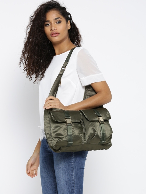 

Steve Madden Olive Green Solid Sling Bag