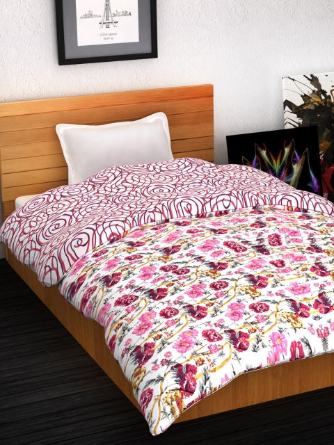 

Story@home Pink & White Floral Mild Winter 210 GSM Single Bed Comforter