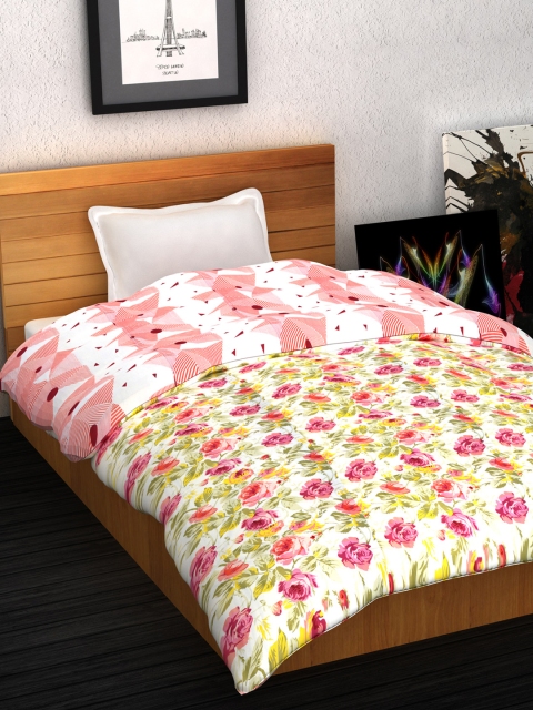 

Story@home Pink & White Floral Mild Winter 210 GSM Single Bed Comforter