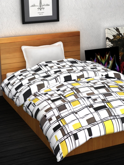 

Story@home White & Yellow Geometric Mild Winter 210 GSM Single Bed Comforter