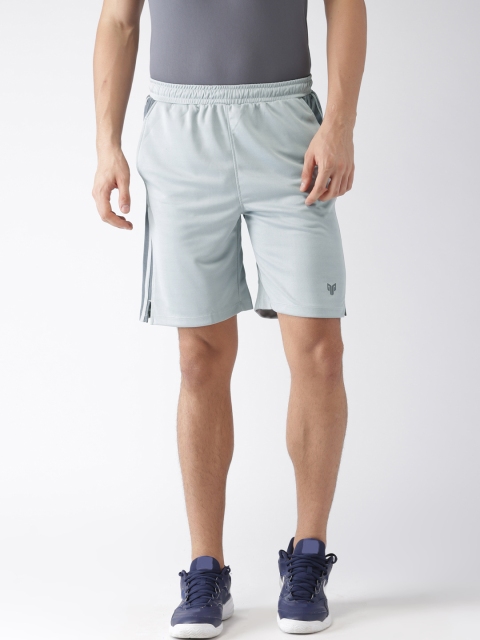 2GO Men Grey Solid Sports Shorts
