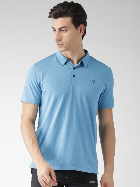 

2GO Men Blue Solid Sports Polo T-Shirt