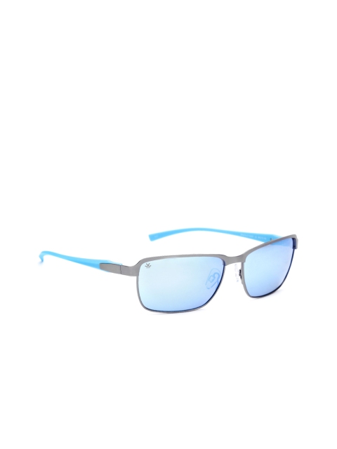 

WROGN Unisex Mirrored Rectangle Sunglasses MFB-PN-CY-50937, Blue