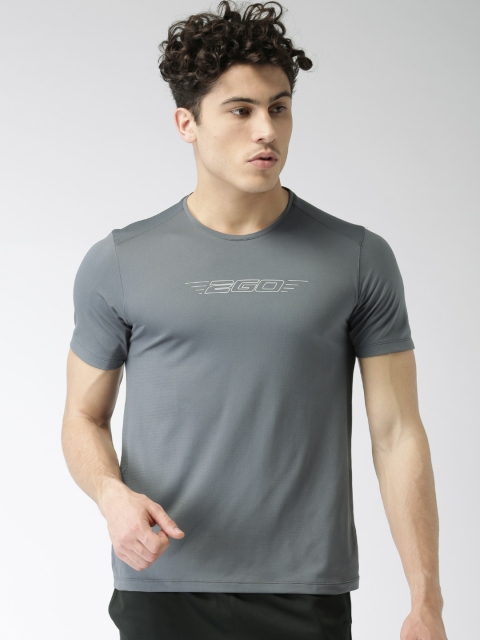 

2GO Men Grey Printed Go-Dry T-shirt