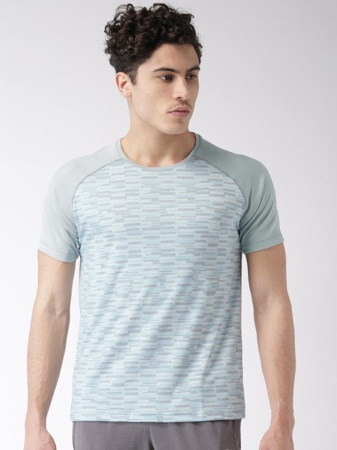 

2GO Men Blue & Grey Printed Training T-shirt