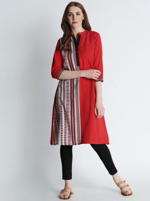 

RANGMANCH BY PANTALOONS Women Red Printed A-Line Kurta