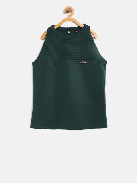 

Tiny Girl Girls Green Solid Top
