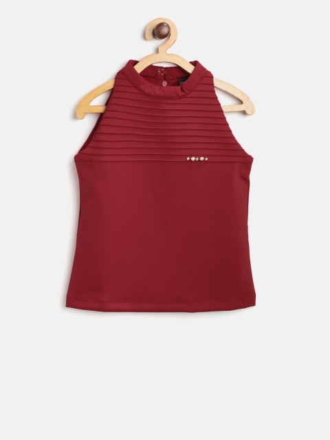 

Tiny Girl Maroon Solid Top