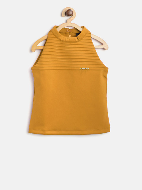 

Tiny Girl Mustard Yellow Solid Top