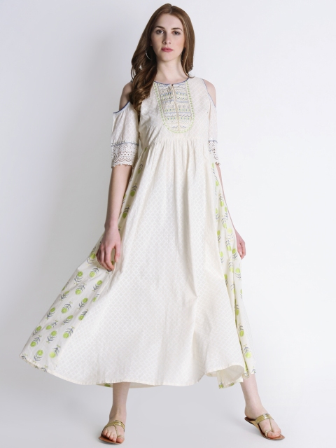 

TRISHAA BY PANTALOONS Women Off-White Printed Maxi Dress
