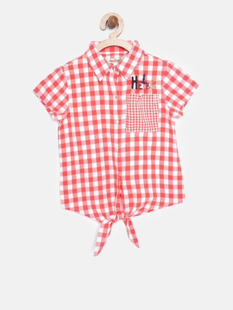 

Nauti Nati Girls Red & White Checked Casual Shirt