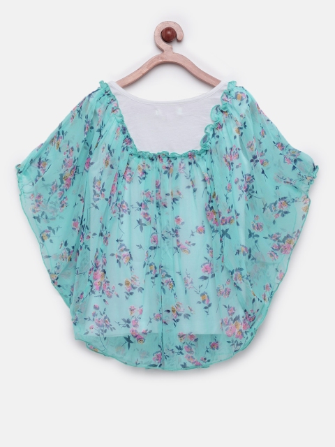 

Nauti Nati Girls Blue Floral Printed Top