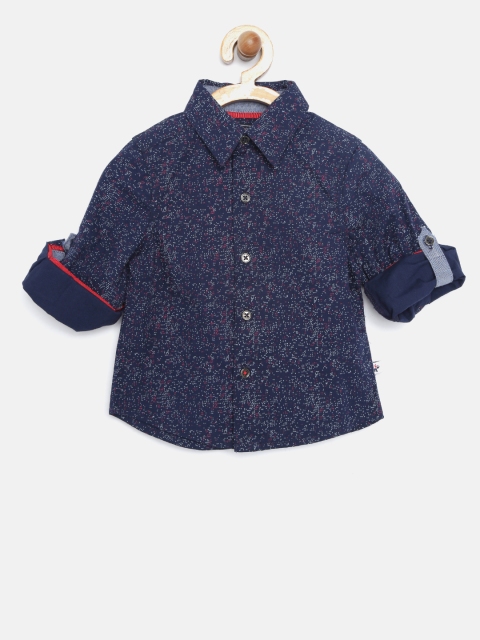 

Nauti Nati Boys Navy Printed Casual Shirt, Navy blue