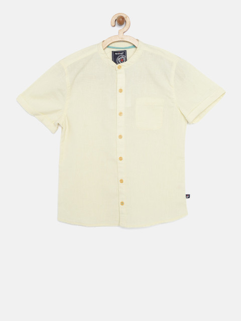 

Nauti Nati Boys Yellow Solid Casual Shirt