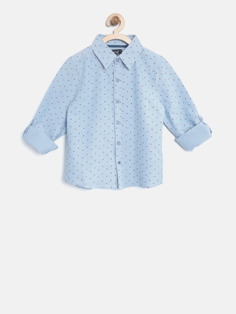 

Nauti Nati Boys Blue Regular Fit Printed Casual Shirt