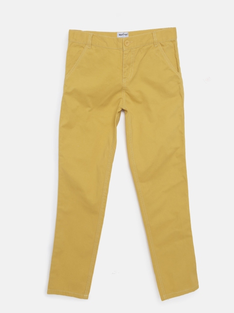 

Nauti Nati Boys Mustard Yellow Solid Regular Trousers