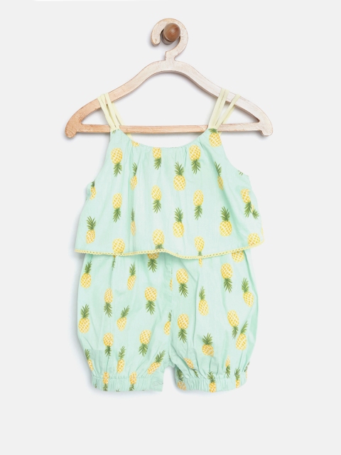 

Nauti Nati Green Printed Layered Playsuit